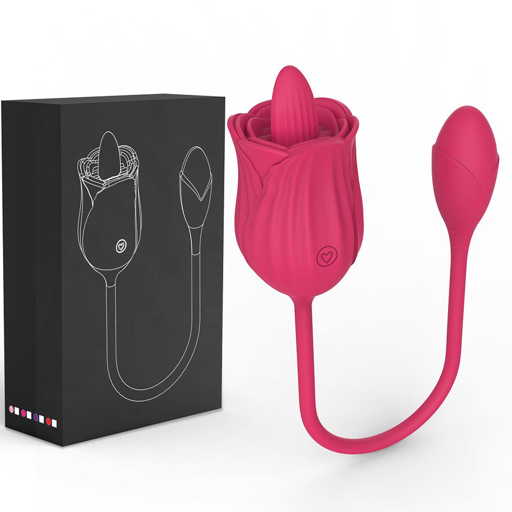 Rose Tongue Double-Headed Vibrator Teasing Egg for Female Pleasure