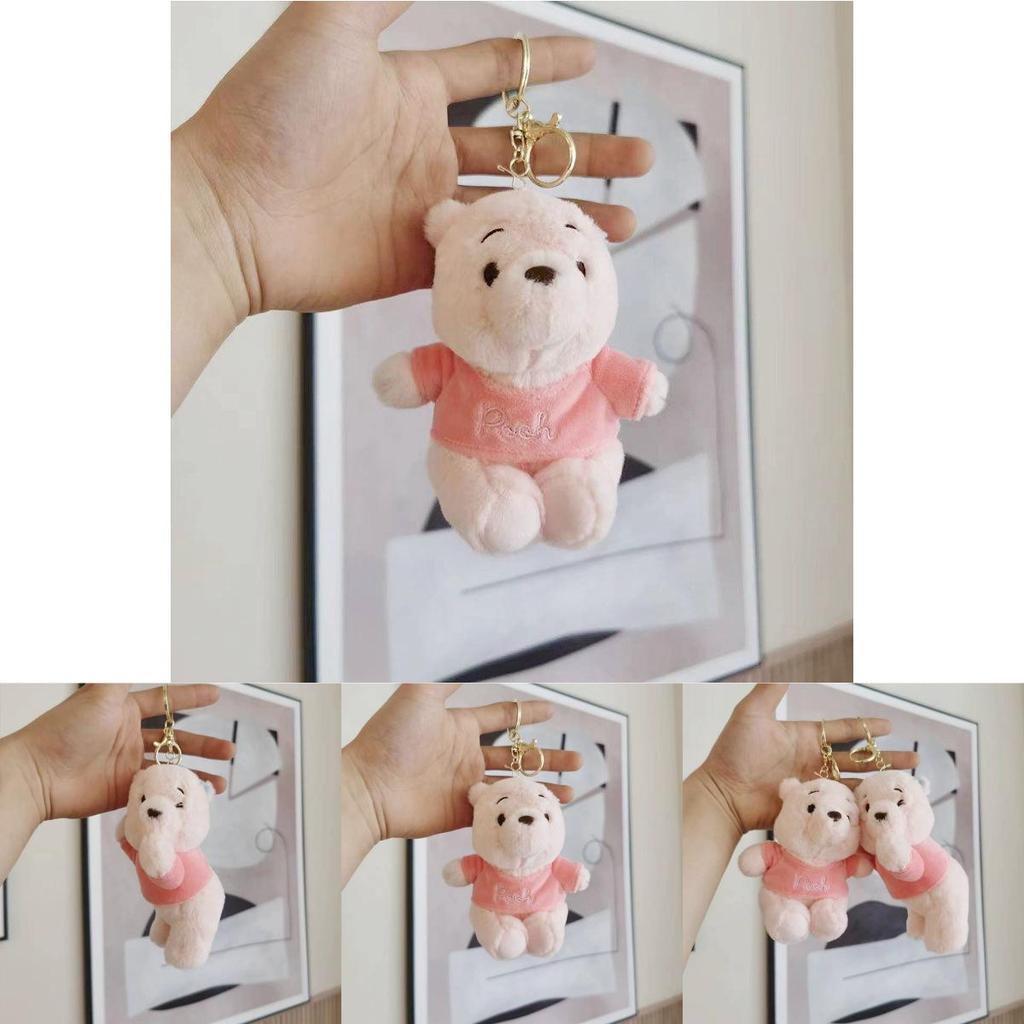 Bear Adorable Pink Plush Keychain Soft And Cuddly Toy Accessory For Backpacks