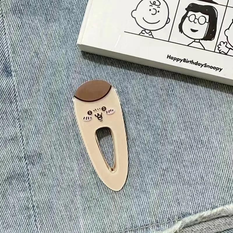 New jiyi Rakko Acrylic Hairpin Hachiware Usagi Momonga Squirrel Chestnut Head Cute Cartoon Duckbill Clip Student Girl
