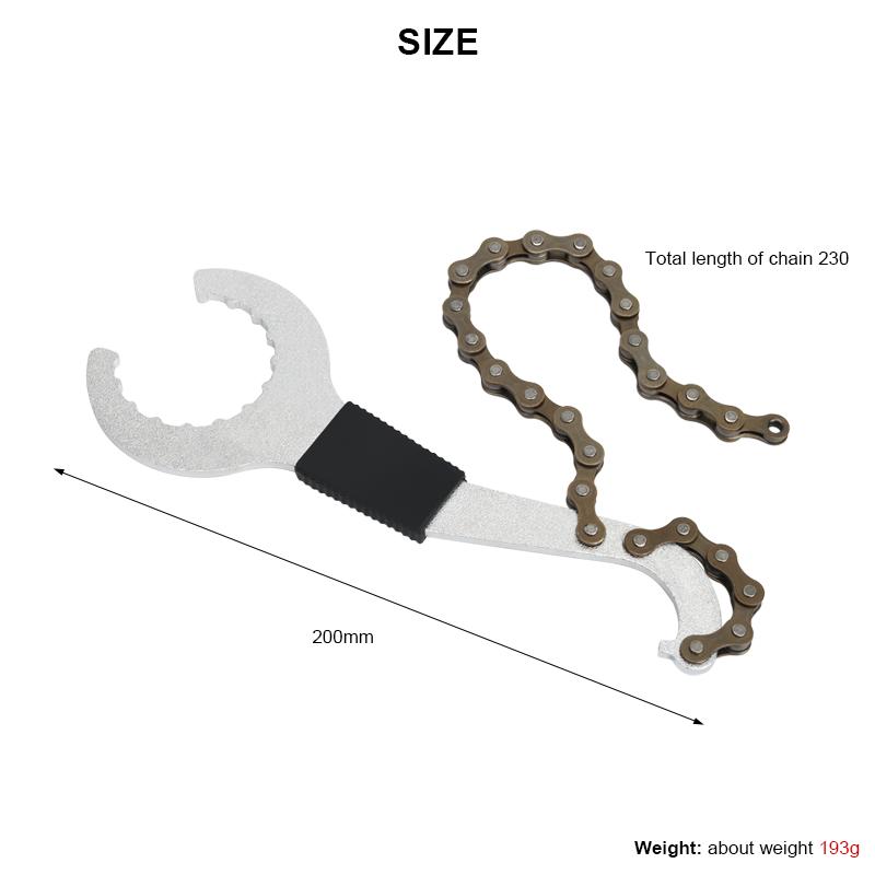Bike Cassette Flywheel Removal Tool With Chain Whip Sprocket Wrench 3 In 1 MTB Road Bicyclee Bottom Bracket Remover BB Spanner