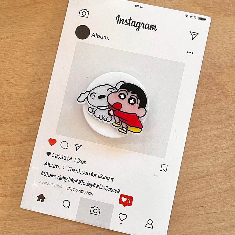 Crayon Shin-chan Cartoon Phone Airbag Holder - Telescopic & Foldable for Apple, Huawei, Xiaomi