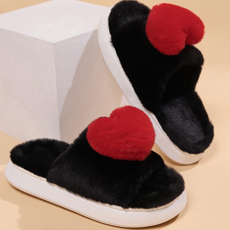 

Labelled new home warmth thickened autumn and winter indoor peach heart half pack and home furnishing 44-45 Suitable for 43-44