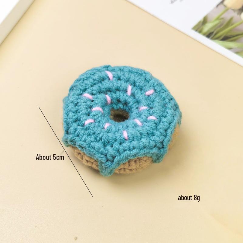 Creative Handmade Crochet Donut Keychain Pendant for Kids