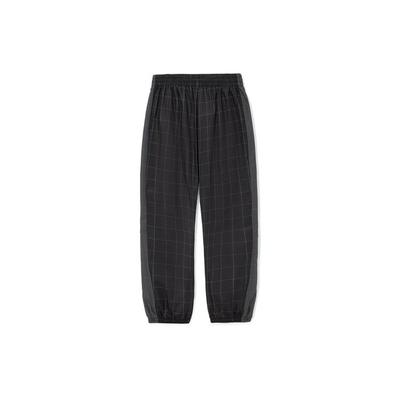 Plaid Cuffed Reflective Loose Knit Sports Pants Men Bottoms Black AYKS035-3