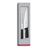 VICTORINOX Carving 2 Knife and Fork Convenient for Grilling BBQ and Dishwasher Swiss Classic Set, Set, Black, Steaks, Safe, 6.7133.2G