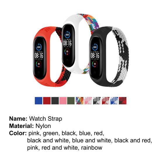 Watchband Single Loop Replacement Nylon Braided Elastic Watch Strap Wristband for Xiaomi Mi Band 3/4/5/6/NFC