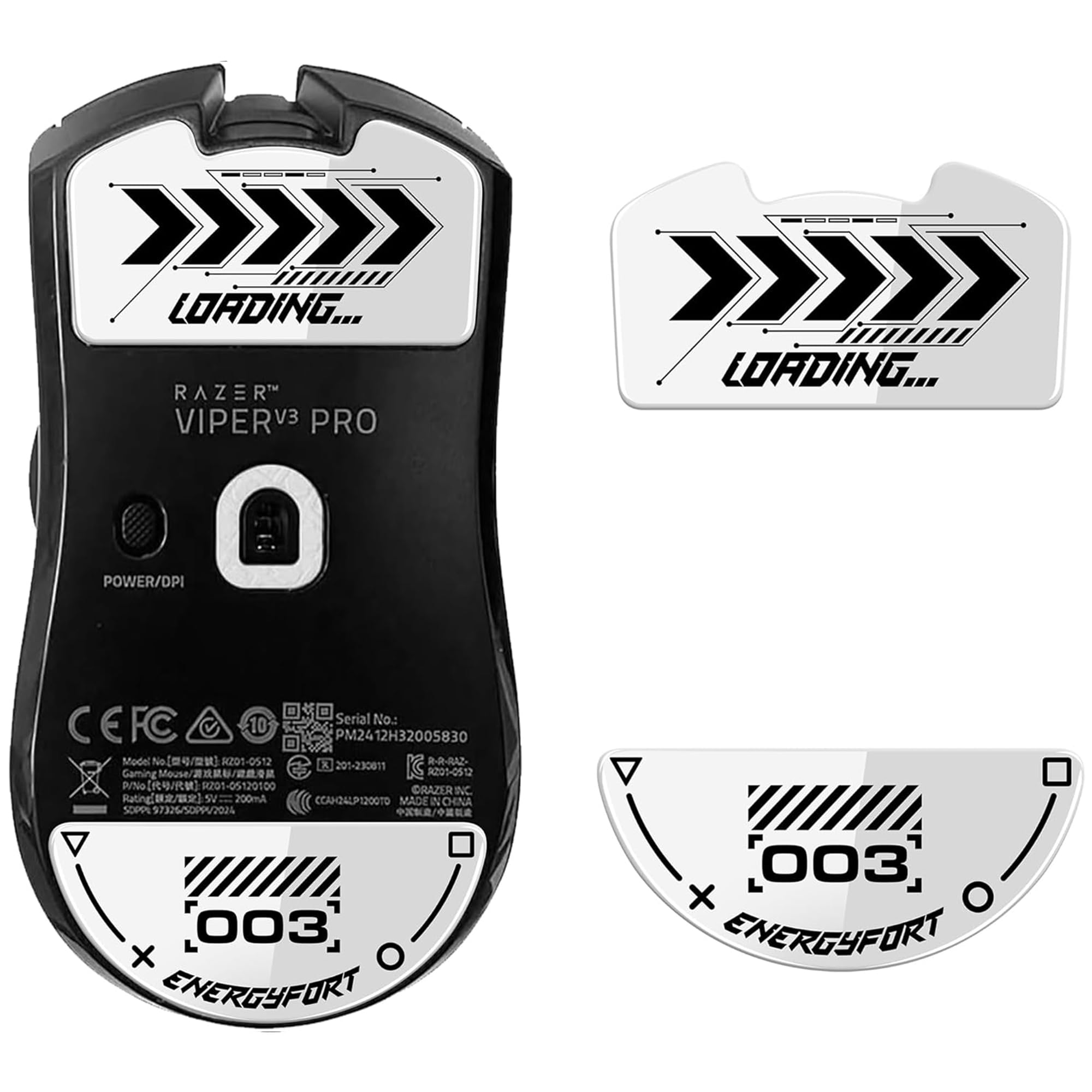 

BRIMFORD Ніжки для миші для Razer Viper V3 Pro, Скляні ніжки для ігрової миші, Скляні ніжки для Razer Viper V3 Pro, Міцні, Низьке тертя, Гладкі