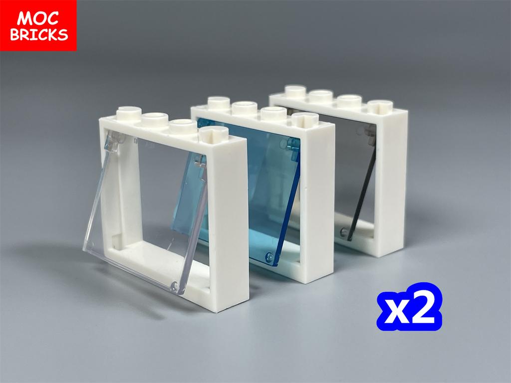Non-Toxic Moc Bricks Door Frame Glass Window 1X4X3 60594 60603 Diy Architecture House Building Blocks Toys Kids Plastic Dolls