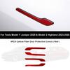 For Tesla Model Y Juniper 2025 Carbon Fiber Door Switch Button Trim Stickers Model 3 Highland Open Door Button Sticker Accessory