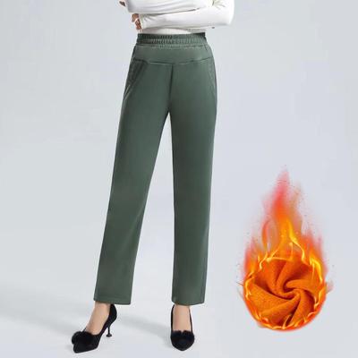 Damenhose, Wintermode, neuer Stil, vielseitig, Plüsch, warm, gerade Hose