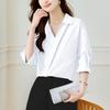 Design Sense of Five-point Short-sleeved Shirt for Women In Summer New Thin High-end Top for Women