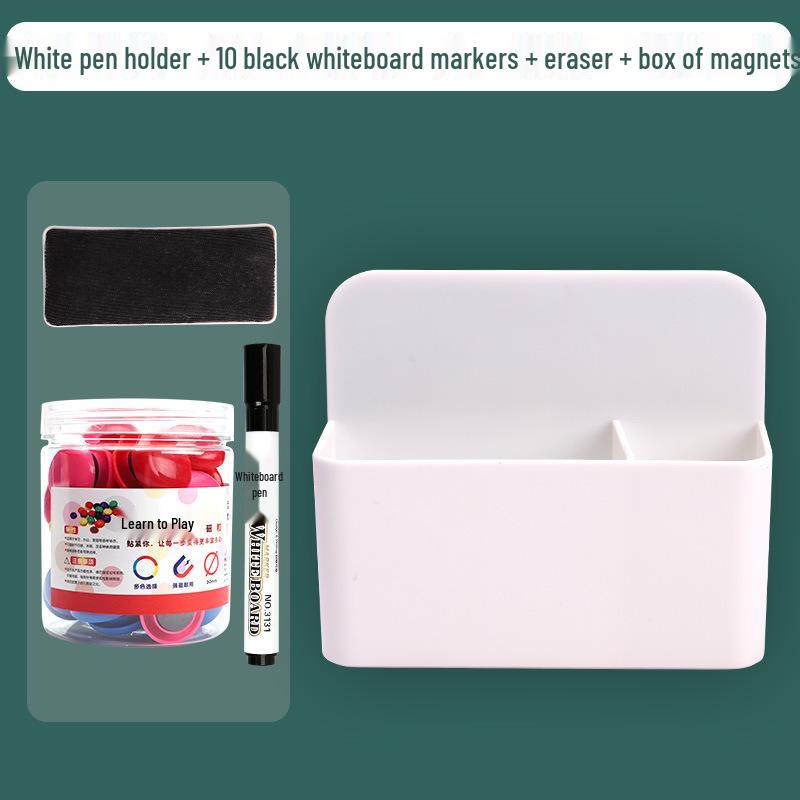 Large Capacity Magnetic Pen Holder for Whiteboards & Chalkboards, Wall-Mounted & Hangable.