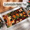 Forest Nature Theme Crystal Velvet Rug Personalized Custom Name Text Soft Floor Mat Home Decor