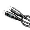 Fast Charging Data Cable PD LED Digital Display USB Data Line for Notebook Tablet Phone 6.6ft Black