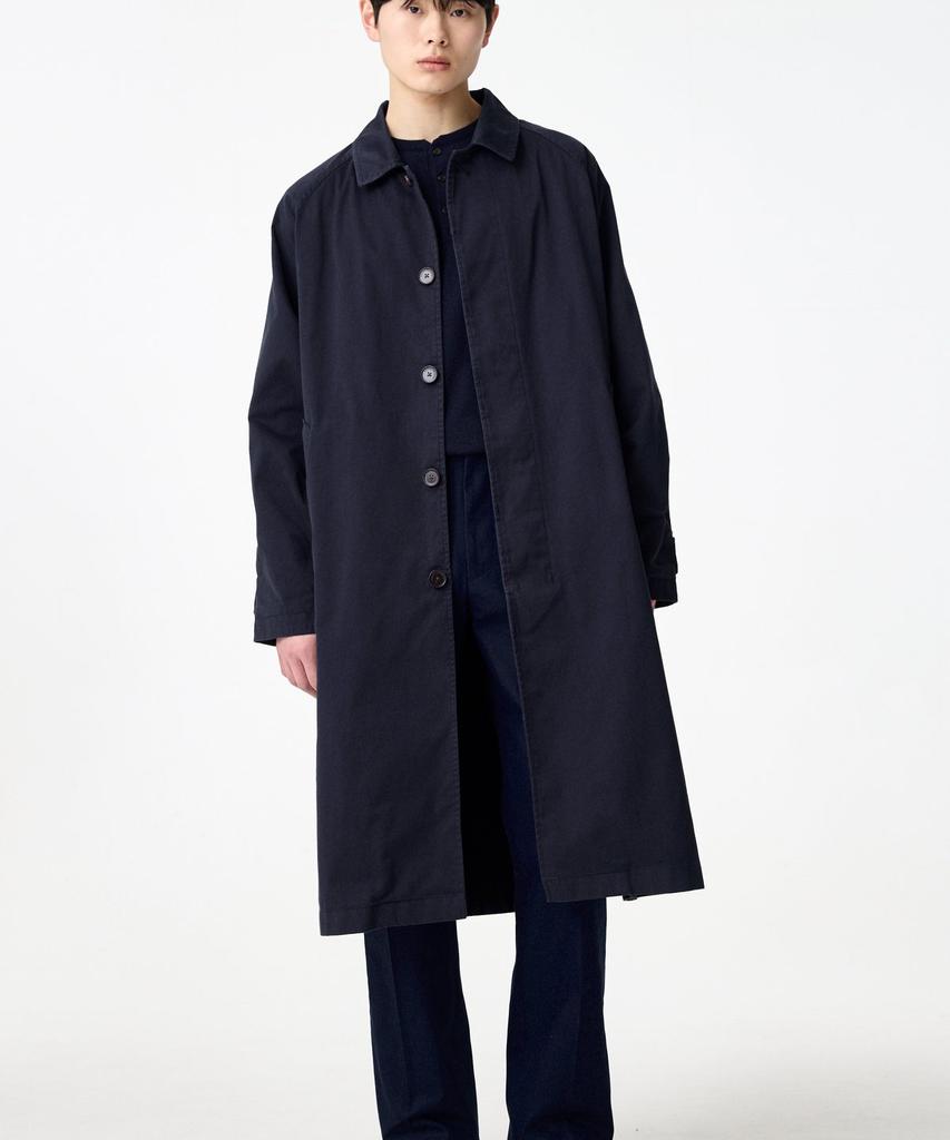 Man On The Boon Cotton Raglan Trench Coat_Navy 4715109001