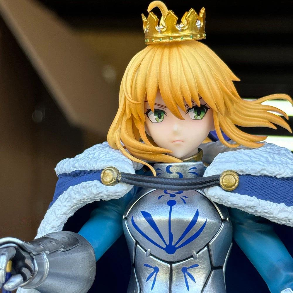 La Saber Artoria Pendragon Action Figure Fate Grand Order Collectible Model Cloak Armor Crown For Fgo Fans Desktop Decoration