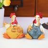Craft Decorative Easter Decorations Cute Chicken Statue Set Safe Chicken Ornament  Farmhouse