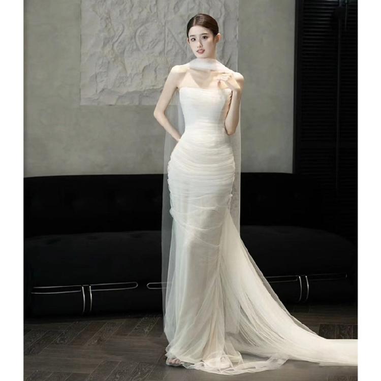 Luxurious Wedding Scarves Floor Length Sleeveless Bridal Scarf Ballroom Scarf for Weddings and Gatherings