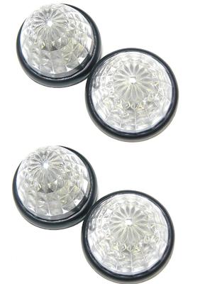 Truck Marker Lamp LED Side Marker 12 LED 24V Universal Set of 4 Blue