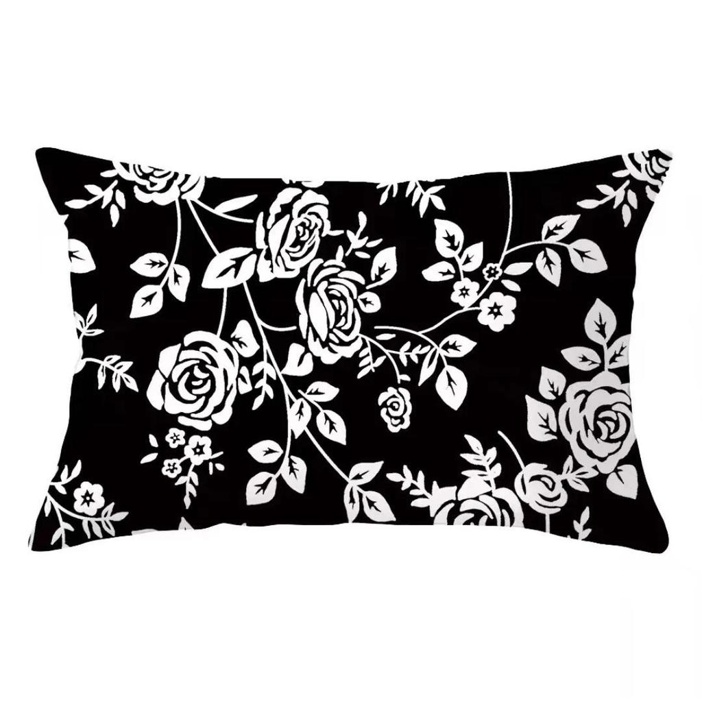 VIKAMA Minimalistisches Schwarz-Weiß Mode-Kissenbezug Nordischer Stil Hohe Ästhetik Kissenbezug Schlafzimmer Sofa Dekoration Kissenhülle