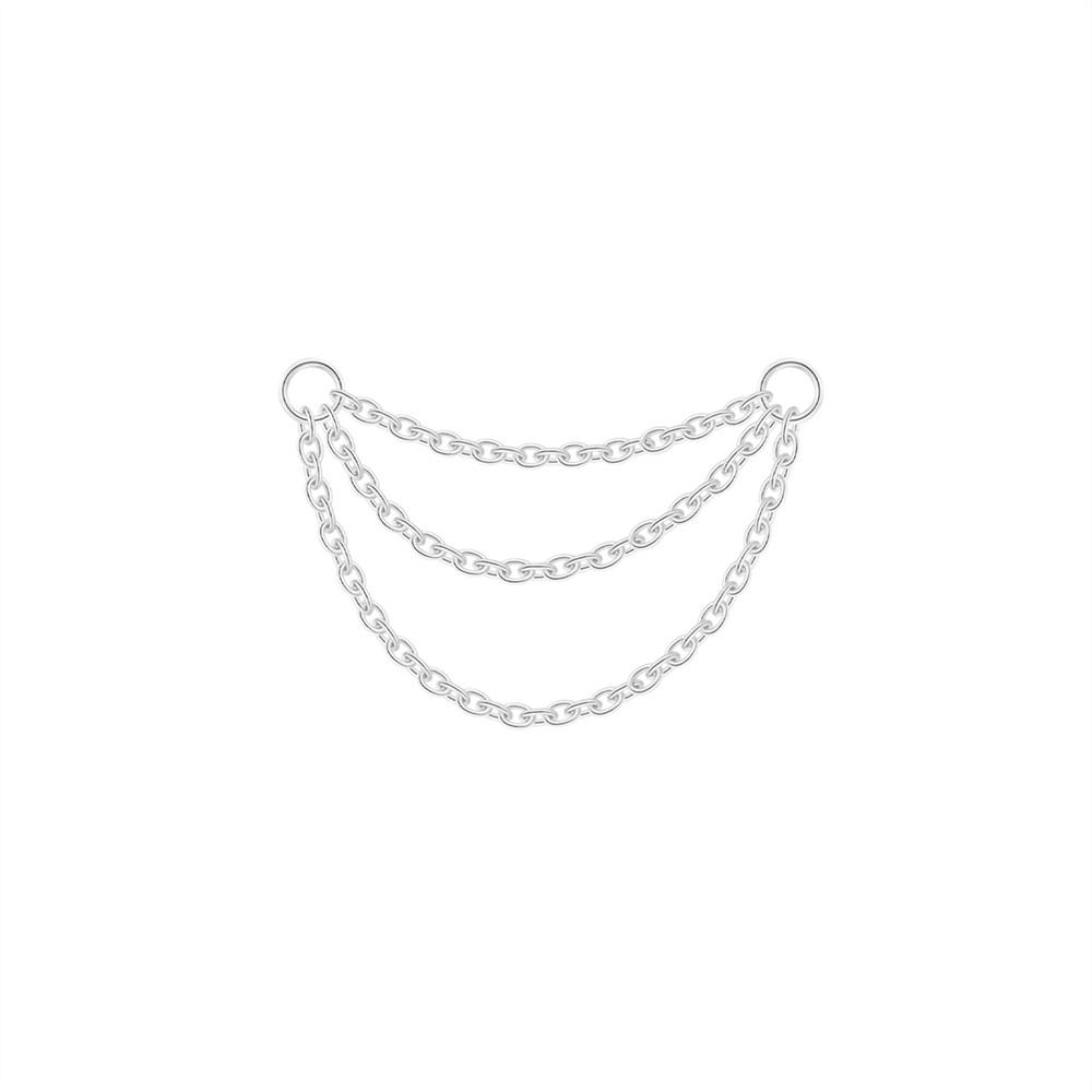 AIDE 1PC 925 Silver Zircon Piercing Chain Fit For Earring Hoops Ear Bone Studs DIY y2K Lucky Red Koi Fish Jewelry Accessories