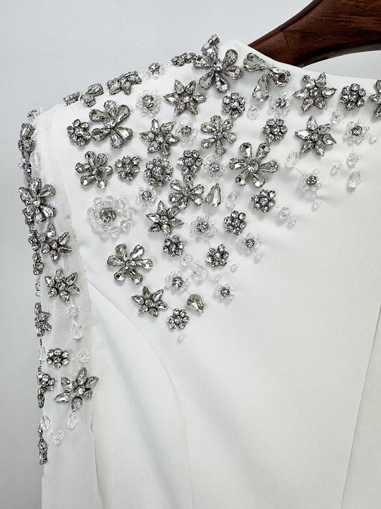 European & American Fashion Rhinestone Long Dress 2025 - Beaded Evening Gown