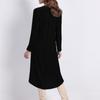 Women's Fashion Solid Colour Casual Long Sleeve Gold Velvet Dress