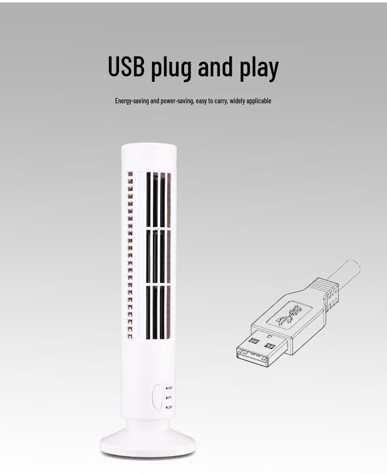 USB Turmventilator: Blattloser Vertikaler Klimaanlagenventilator