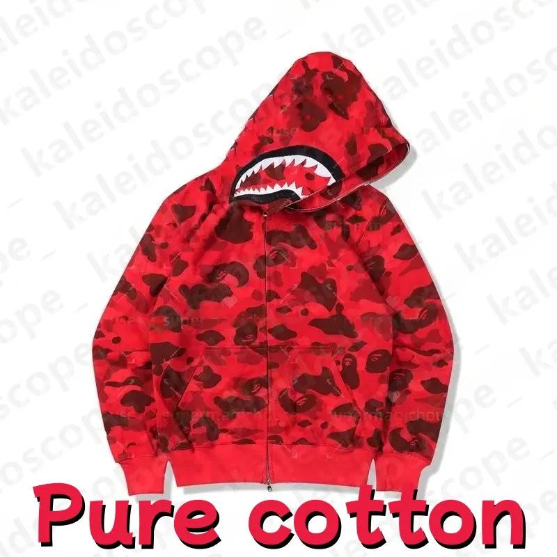 In-Stock Luminous Shark Head Camouflage Double Hood Sweatshirt - Unisex Fleece-Lined Autumn/Winter Outerwear