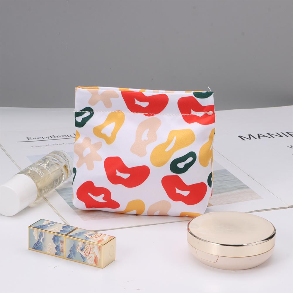 New Portable Makeup Storage Bag Cotton Compact Coin Money Bag Automatic Closure Sanitary Napkin Organizer Daily
