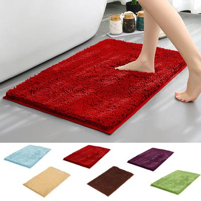 40x60CM Chenille Bath Mat Rectangle Solid Color Anti-slip Thick Soft Shaggy Super Water Absorbent Shower Floor Rug Pad Bathroom Bedroom Supplies