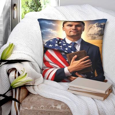 Trendiges Sofa Charlie Kirk Engelsgleicher Fürsprecher Dekorationen Kissenbezug Merch Kissenbezüge Quadratisch Mehrere Größen