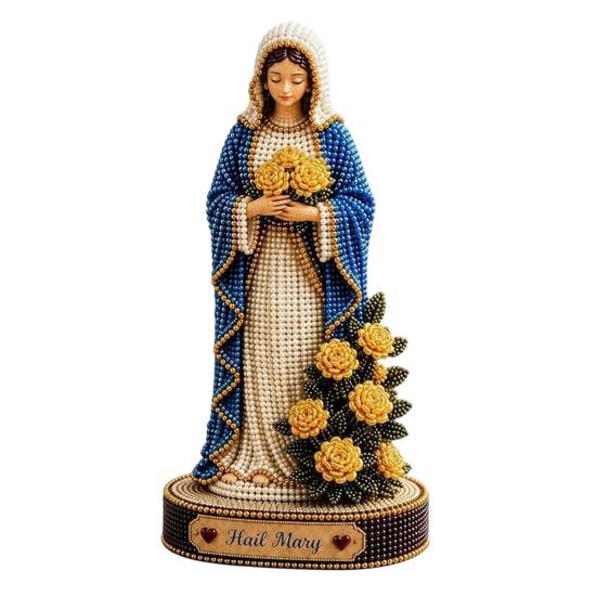 Sacred Jesus Statue 3D Beaded DIY Kit Christian Cross Faith Pray B