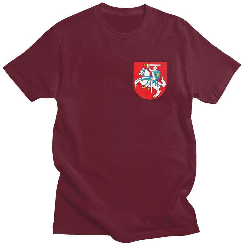 Custom Lietuva Lithuania Coat Of Arms T Shirt for Men Tshirt Leisure Tee Tshirt Loose Fit