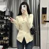 Irregular Pure Desire To Look Thin V-neck Sweater Cross Slim Cut Split Pullover Knitted Long Sleeve Inner Cover