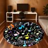 1pc music notes Round Chair mat Area Rug - Non-Slip, Floor Mat for Office, Bedroom, and Indoor Decor c1125628