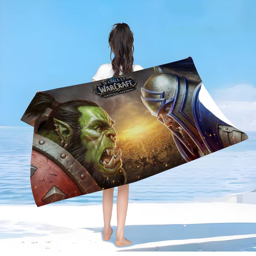 Explore The Unknown W-World Of W-Warcraft Microfiber Beach Towel Absorbent Quick Dry Swimming Resort Mountain Climbing Towel