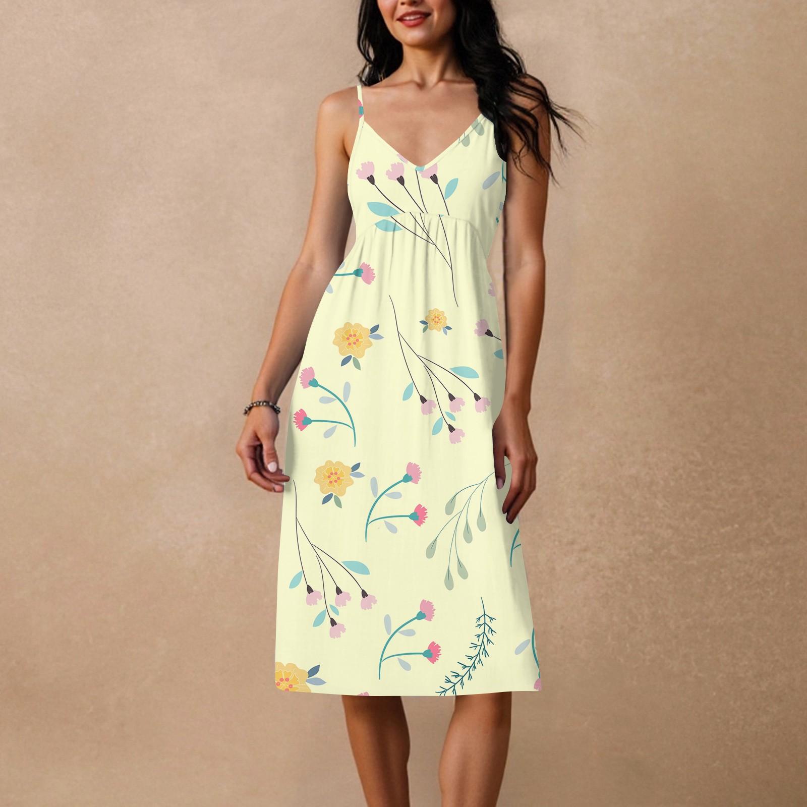 

Женское свободное повседневное пляжное праздничное платье-сарафан на тонких бретельках с открытой спиной и бантом XXL жёлтый