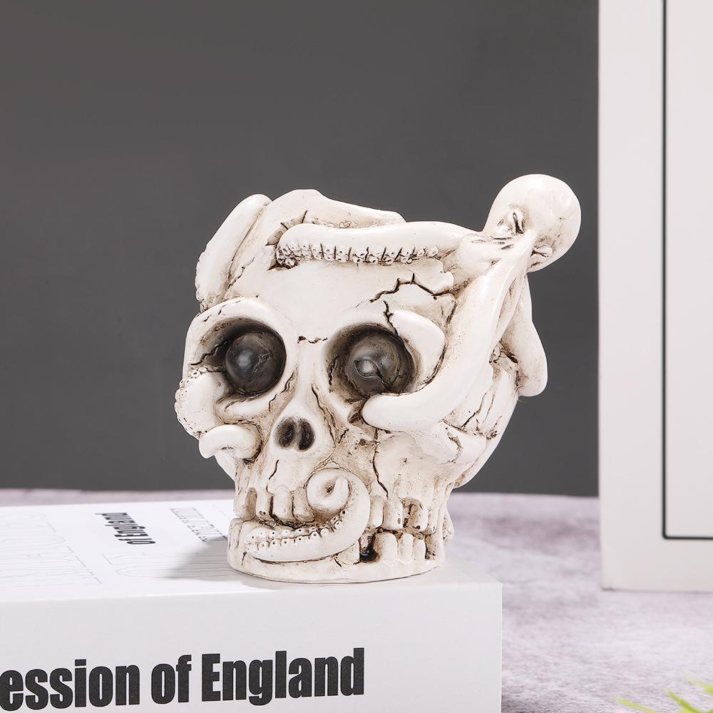 European Octopus Skull Resin Craft for Garden, Balcony, or Succulent Plant Display