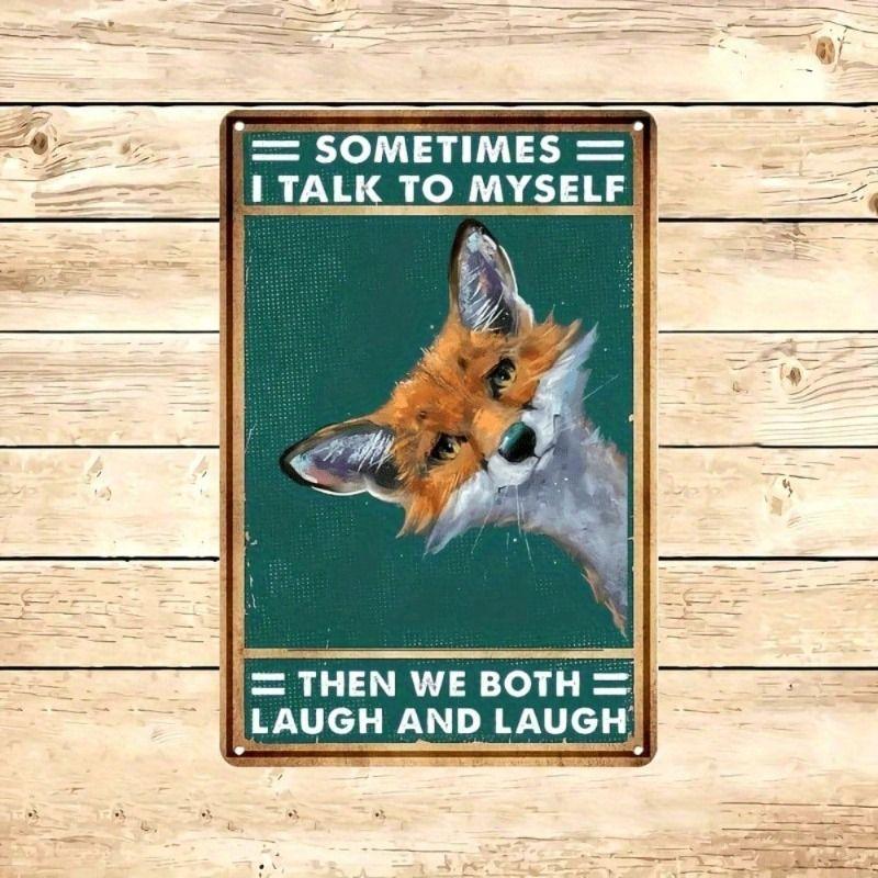 

Vintage Fox Metal Poster Wall Art for Living Room