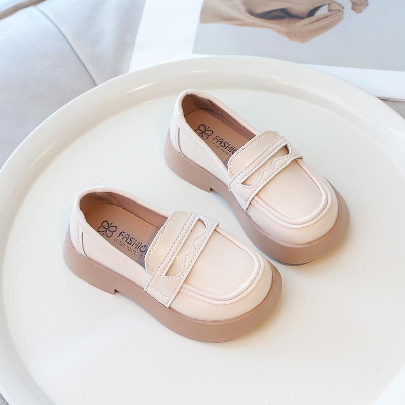 Children Performance Shoes Fashion Girls Leather Shoes for Party Wedding Slip-on Simple Kids Loafers All Match Spring Autumn