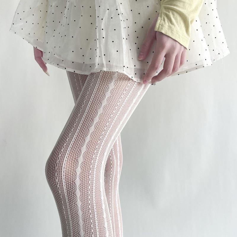 Mode Y2K Pantyhose Sexy镂 Floral Gothique pour Femmes Collants Fishnet Vintage Chic Bordeaux Leggings Hautement Élastiques One Size gray