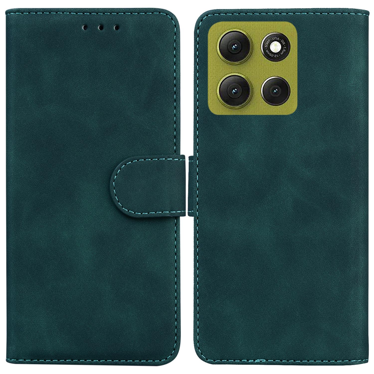 

Чехол для Motorola Moto G86 5G Однотонный кожаный кошелек Чехол для телефона Green