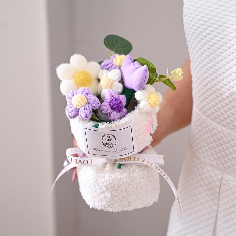 

Tulip Crochet Flower Bouquet Home Decor Artificial Flower Bouquet Knitted Flower Bouquet Festival