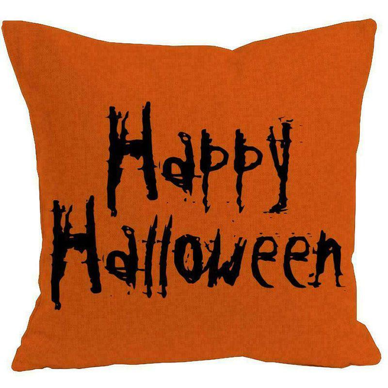Cotton Linen Halloween Sofa Decor Cushion Cover With Stylish Pumpkin Design