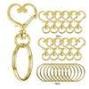 20pcs Set Heart Shaped Lobster Clasp Keyring Multi-Purpose Lanyard Accessories  for DIY Crafts