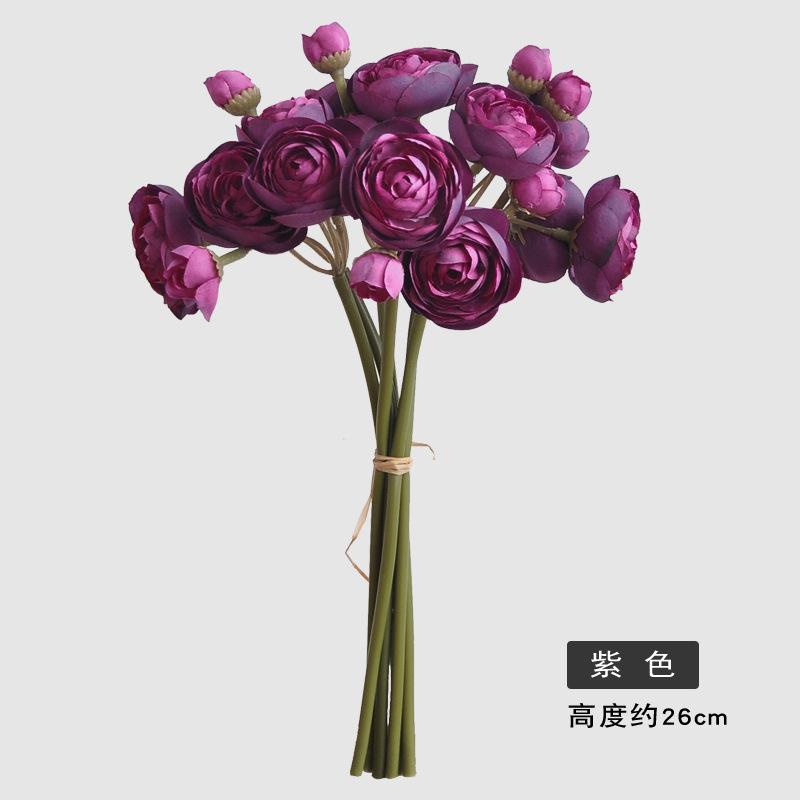 

Hand Held Bouquet Simulated Flowers Wedding Bridesmaids Photography Props Home Decoration Fake Flowers Hand Tied Mini Lotu 1bundles