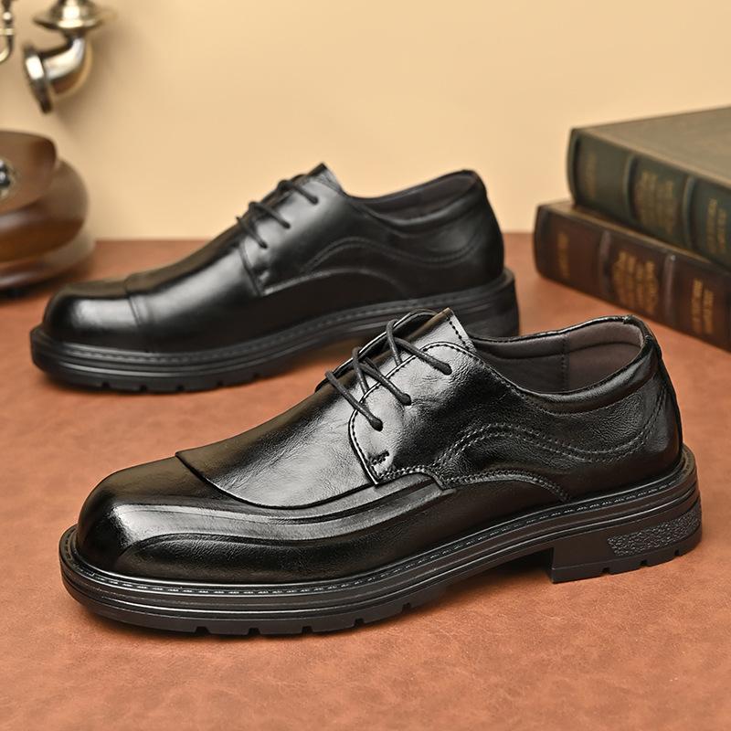 Fashion New Men's Oxford Shoes Lace-Up Leather Dress Shoes Men Comfortable Work Walking Shoes Men Casual Business Footwear Wedding Shoes