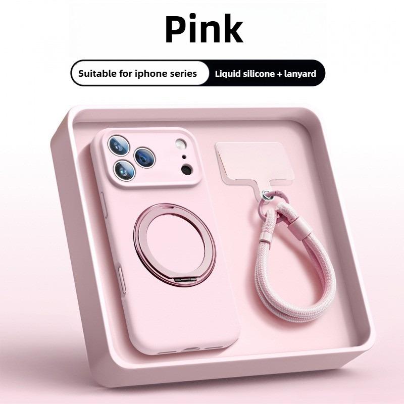 

Складной чехол-подставка из жидкого силикона для iPhone 17 Air 16 15 14 13 12 Pro Max 16 Plus 17Pro Для Magsafe Магнитный ремешок Мягкая крышка iPhone 15