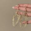 Pinkdudu Line Tassel  Earrings for Women Minimalist Geometric Drop Earrings Elegant Statement for Party PD2516